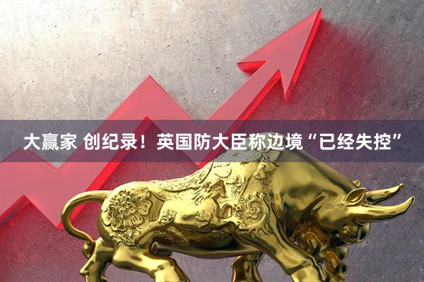 大赢家 创纪录！英国防大臣称边境“已经失控”
